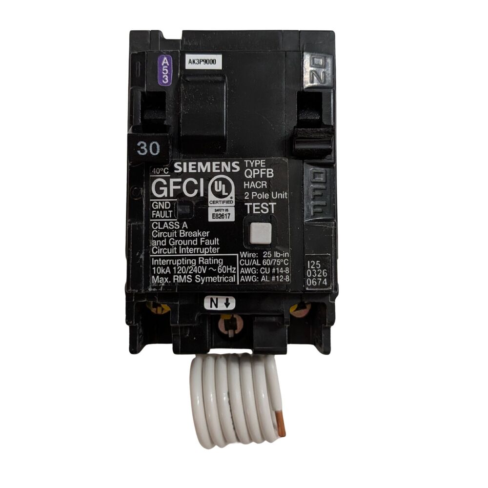 ⚡️ Siemens Q230GF 30 Amp 2-Pole GFCI Circuit Breaker Ground Fault Self Test